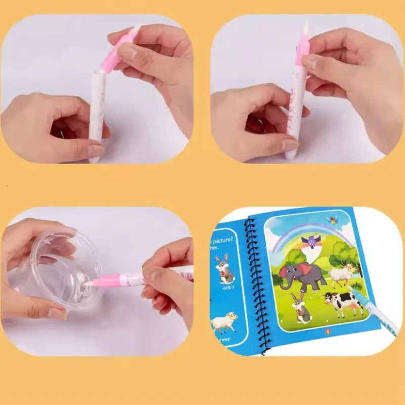 1 libro + 1 penna riutilizzabi - Reusable Water Magic Coloring Book recensione e prezzo